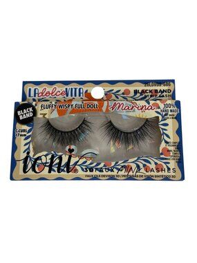 Ioni Marina Lashes Fluffy Wispy Full Doll Black Band 3D Faux Mink